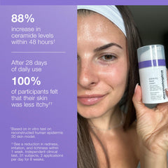 Dermalogica applied to model's cheek showing reduced redness and comfort