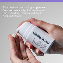 Dermalogica jar next to ruler showing 1.7 fl oz travel-friendly size