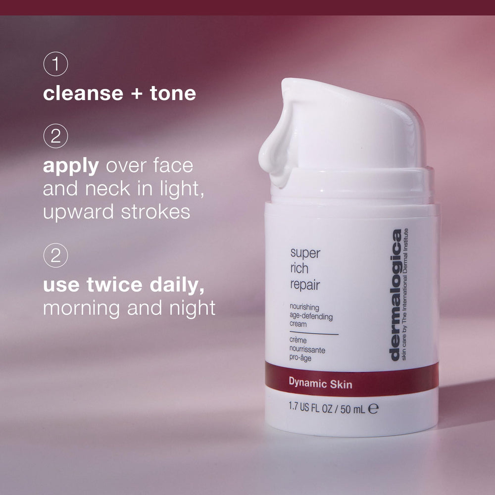 Dermalogica ingredient display with shea butter and oils highlighting nourishment benefit