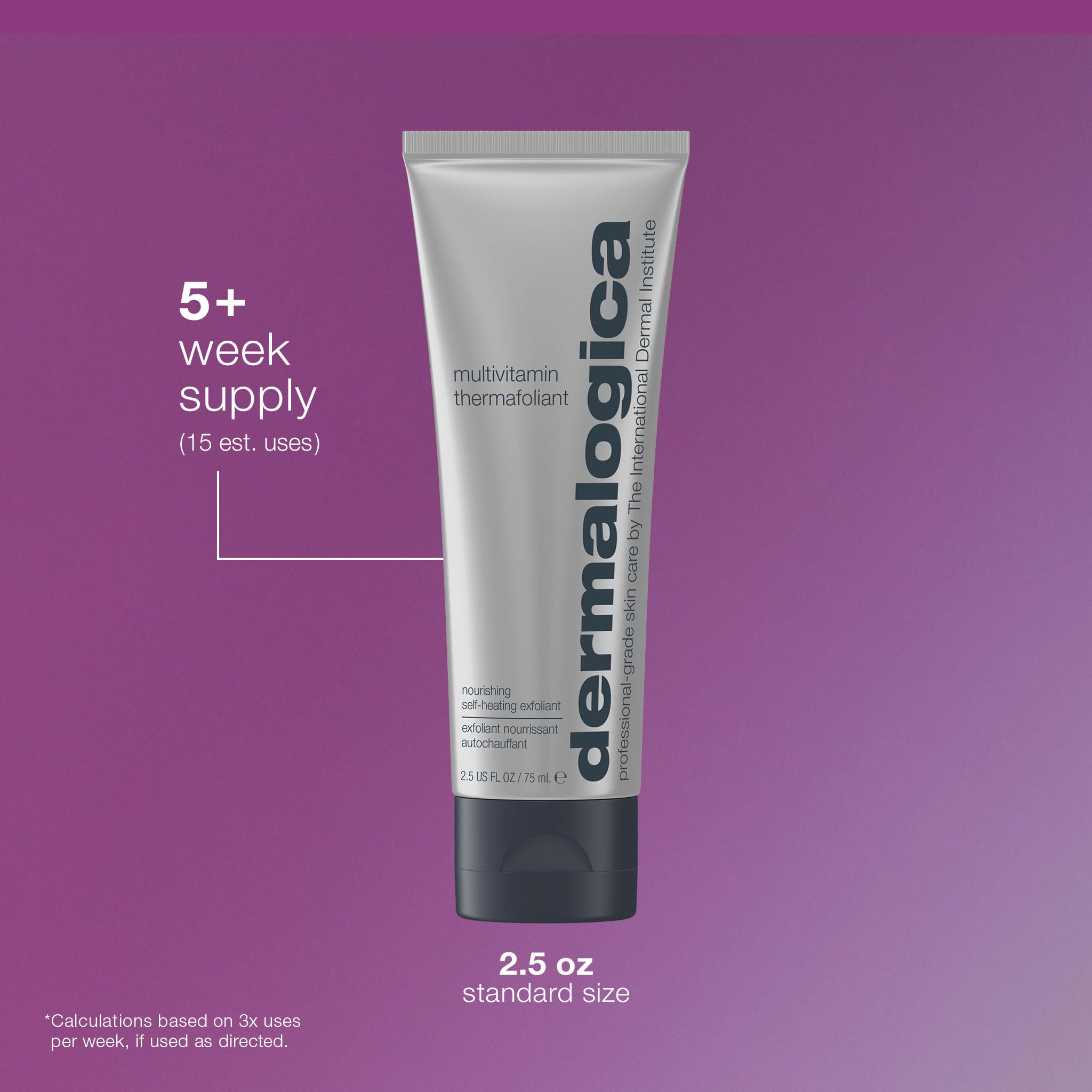 Dermalogica bottle beside ingredient list highlighting active exfoliating components