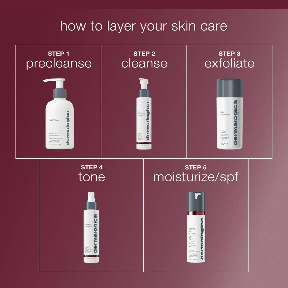 Dermalogica travel-sized bottle in hand for on-the-go hydration convenience