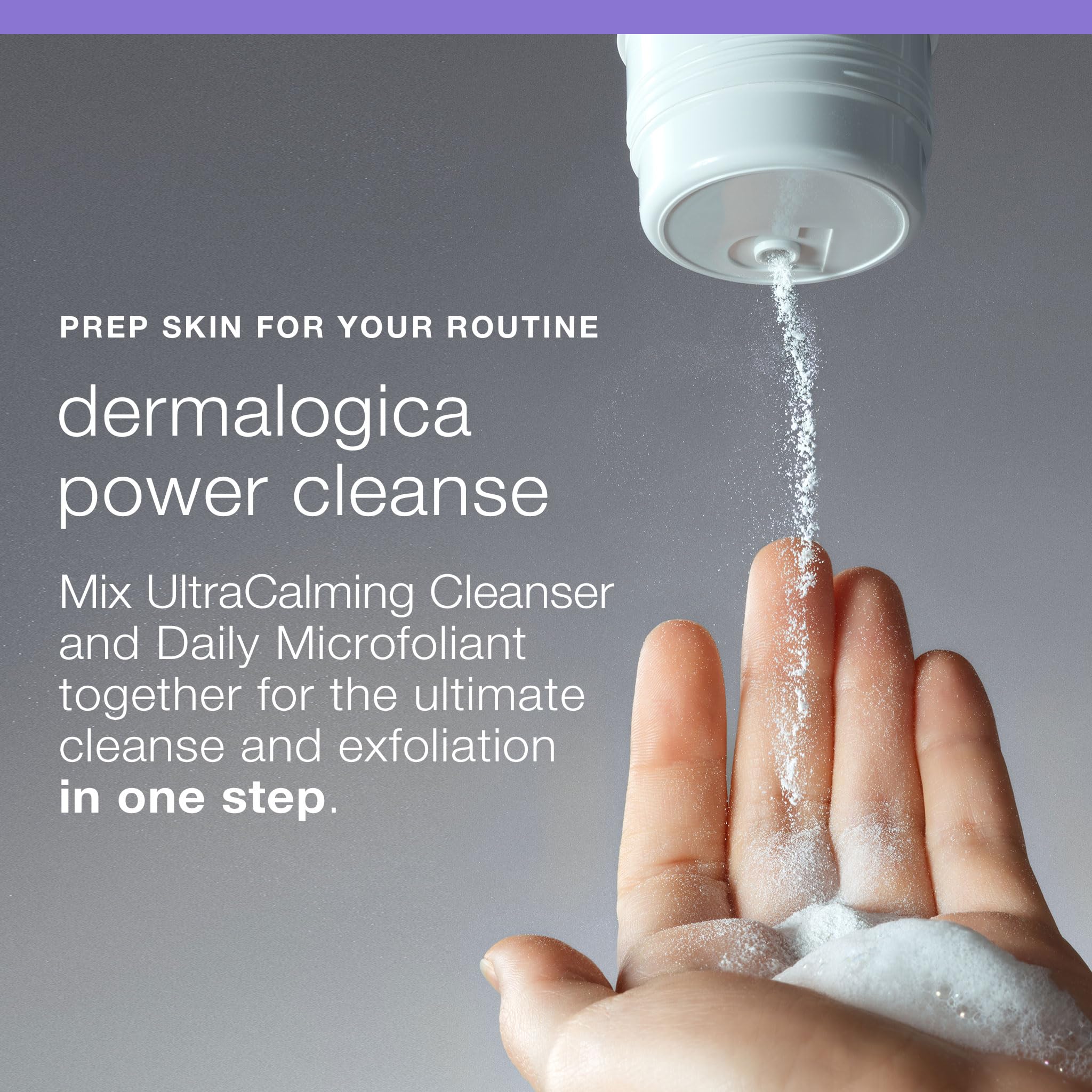 Dermalogica cleanser on bathroom counter in calming morning routine