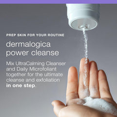 Dermalogica cleanser on bathroom counter in calming morning routine