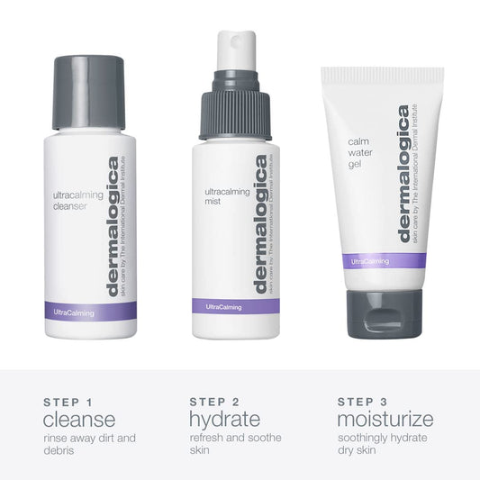 Dermalogica UltraCalming Cleanser pump close-up for gentle cleansing
