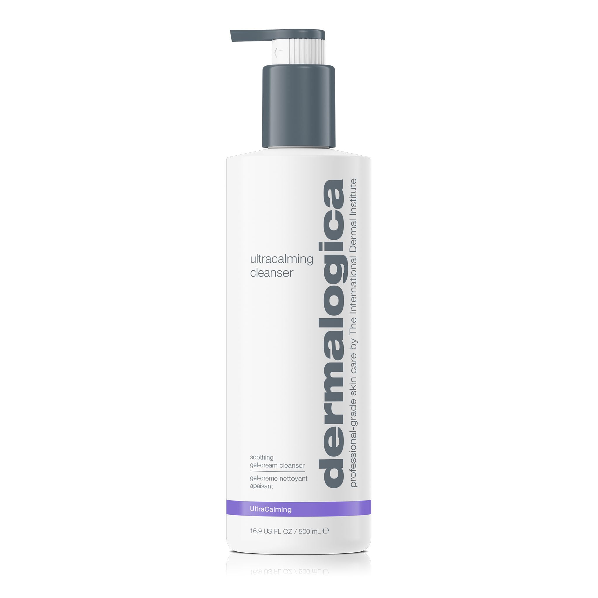 Dermalogica bottle front packaging showing calming benefits and size