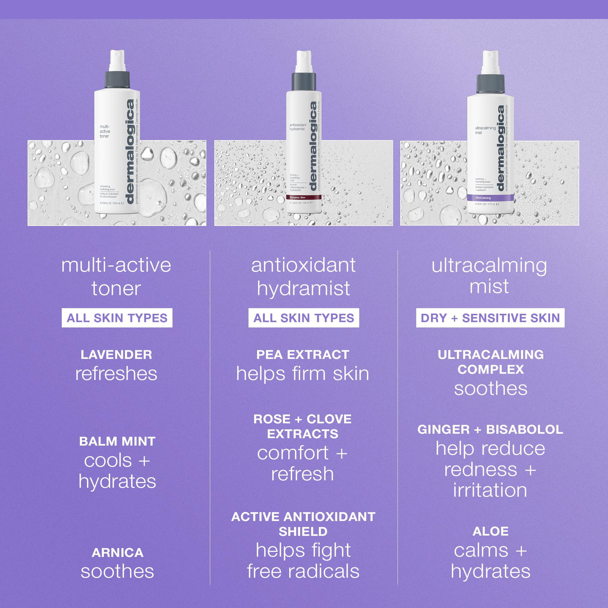 Dermalogica close-up label highlighting UltraCalming Complex and gentle benefit