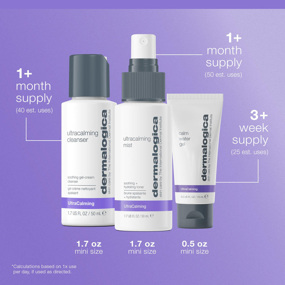 Dermalogica UltraCalming Water-Gel texture swipe showing lightweight hydration