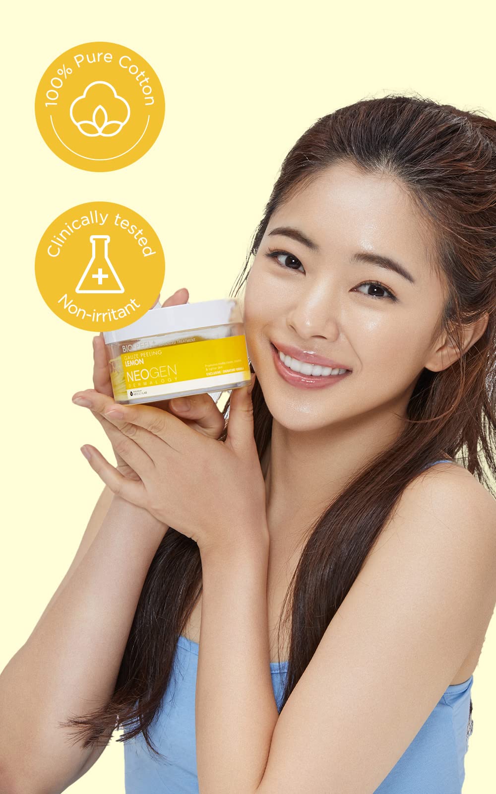 DERMALOGY by NEOGENLAB pad being swept on cheek for brighter texture