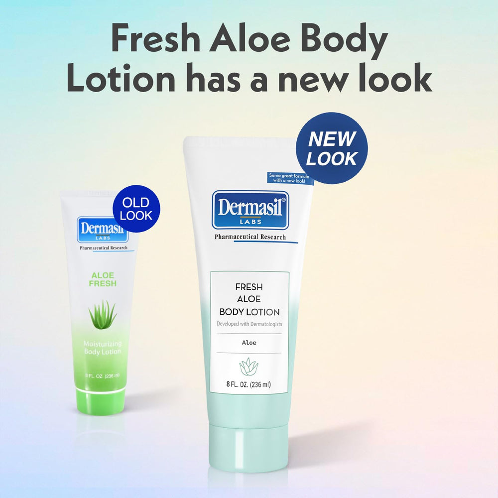 Dermasil lotion texture swipe showing smooth, non-greasy absorbency