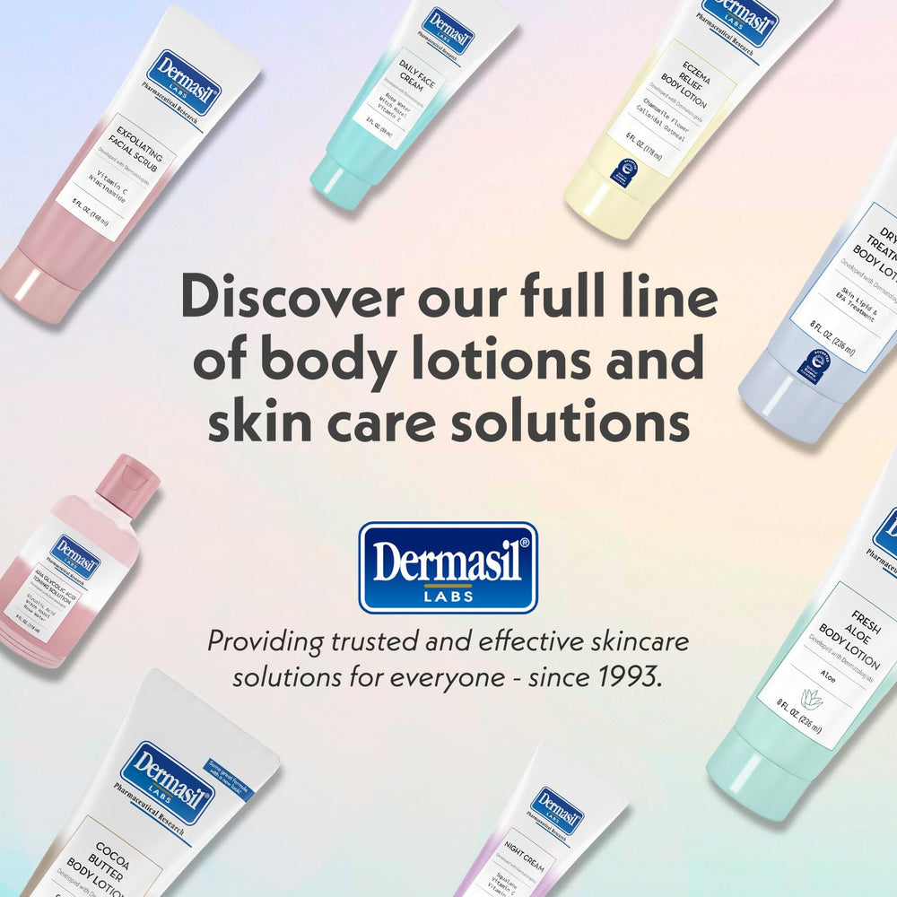 Dermasil bottle on bathroom vanity suggesting daily routine benefit