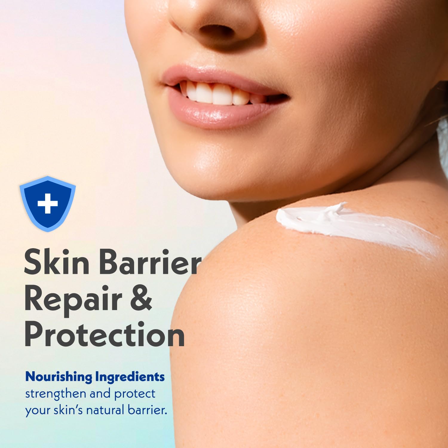 Dermasil applied on elbow treating dry spot for soothing benefit
