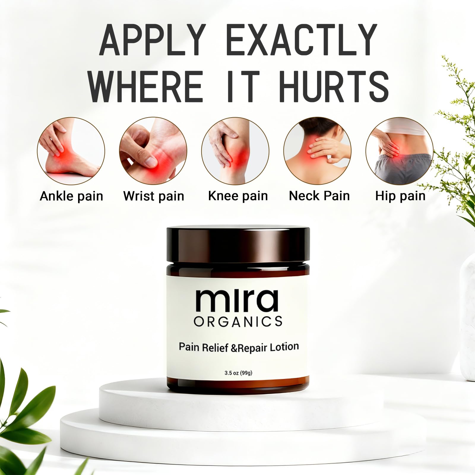 Dermasophia Mira ingredient label close-up showing botanical blend and magnesium