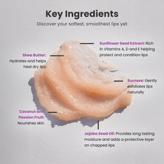 Dermasuri open jar revealing coconut passion fruit scrub texture and nourishing oils