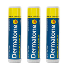 DERMATONE front packaging showing SPF 30 protection and medicated balm