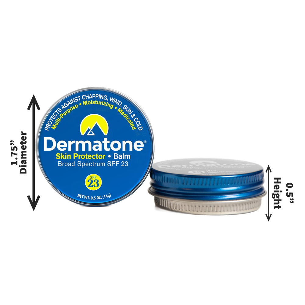 DERMATONE label closeup displaying SPF23 broad spectrum sun protection