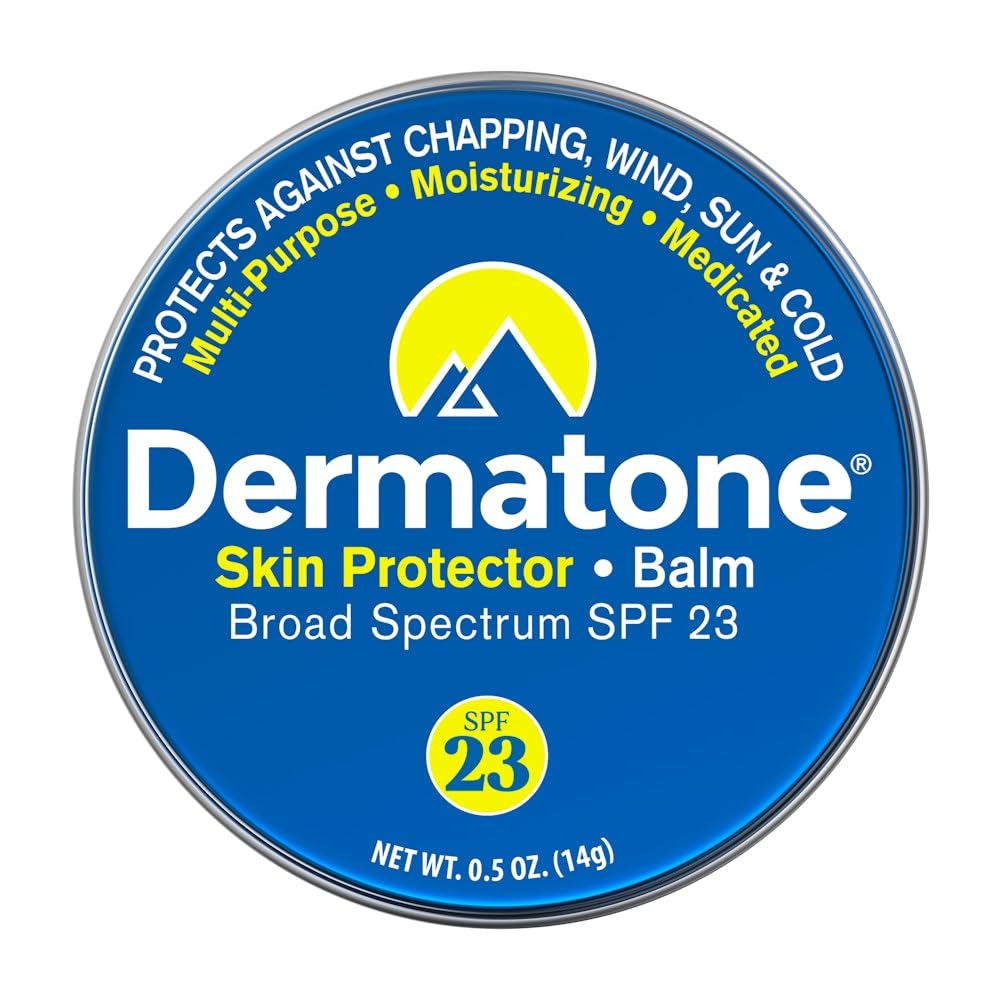 DERMATONE tin front view highlighting compact travel-friendly protection