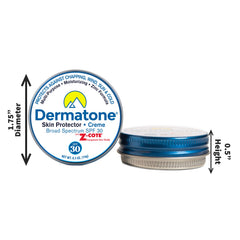 DERMATONE tin tucked in hiking gear for portable on-the-go protection