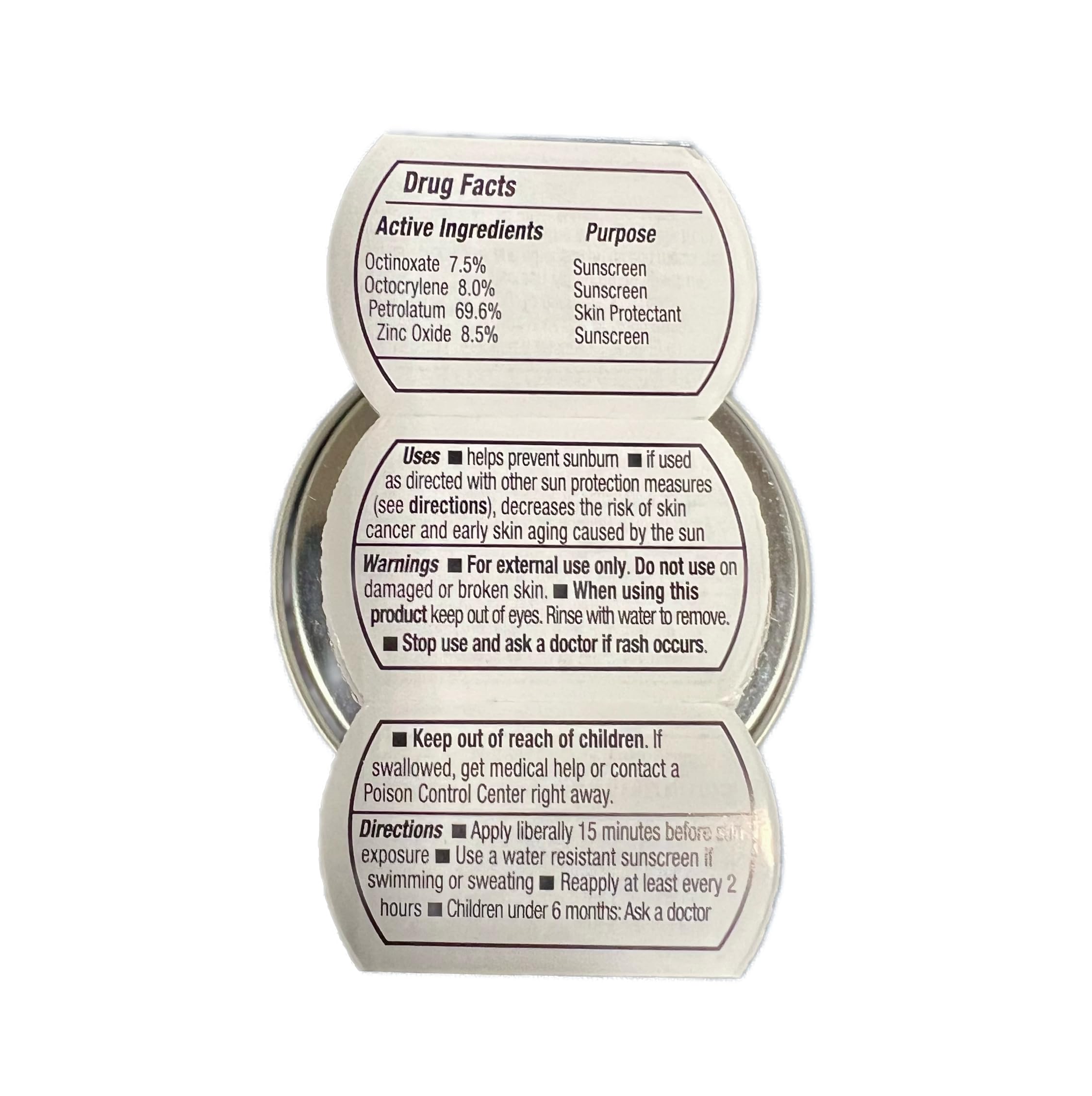 DERMATONE open tin label detail highlighting SPF 30 zinc sunscreen benefit