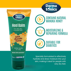 Dermatonics being applied to a heel, demonstrating targeted relief and softer skin