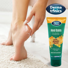 Dermatonics tube next to travel items showing compact size for on-the-go care