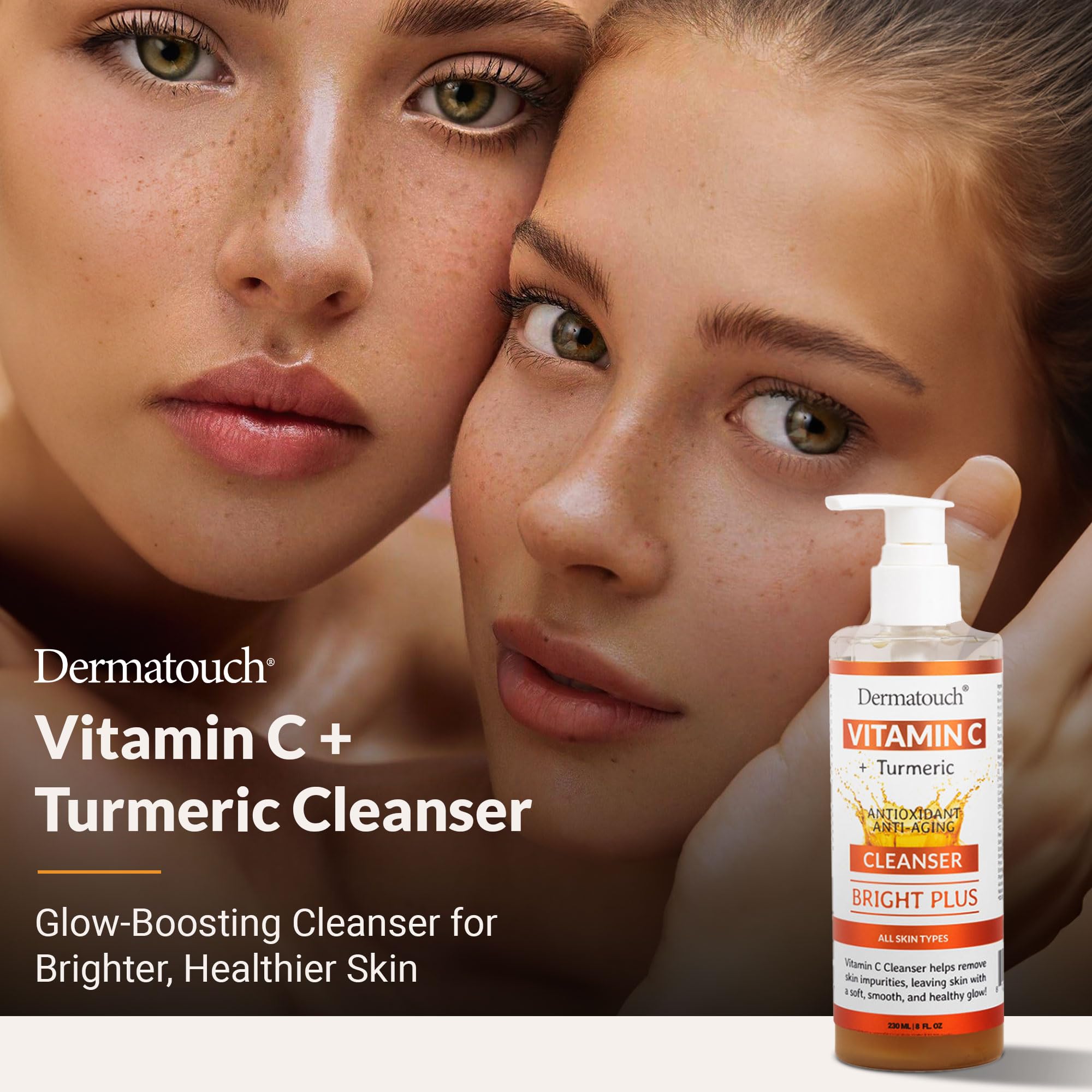 DERMATOUCH pump dispensing soft foam for gentle daily cleansing