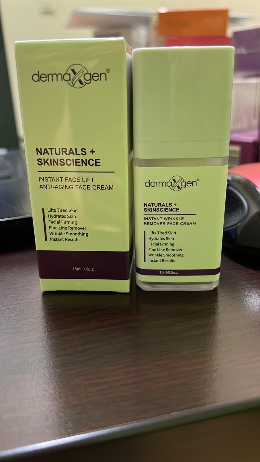 DERMAXGEN 15ml size comparison demonstrating portable, travel-friendly convenience
