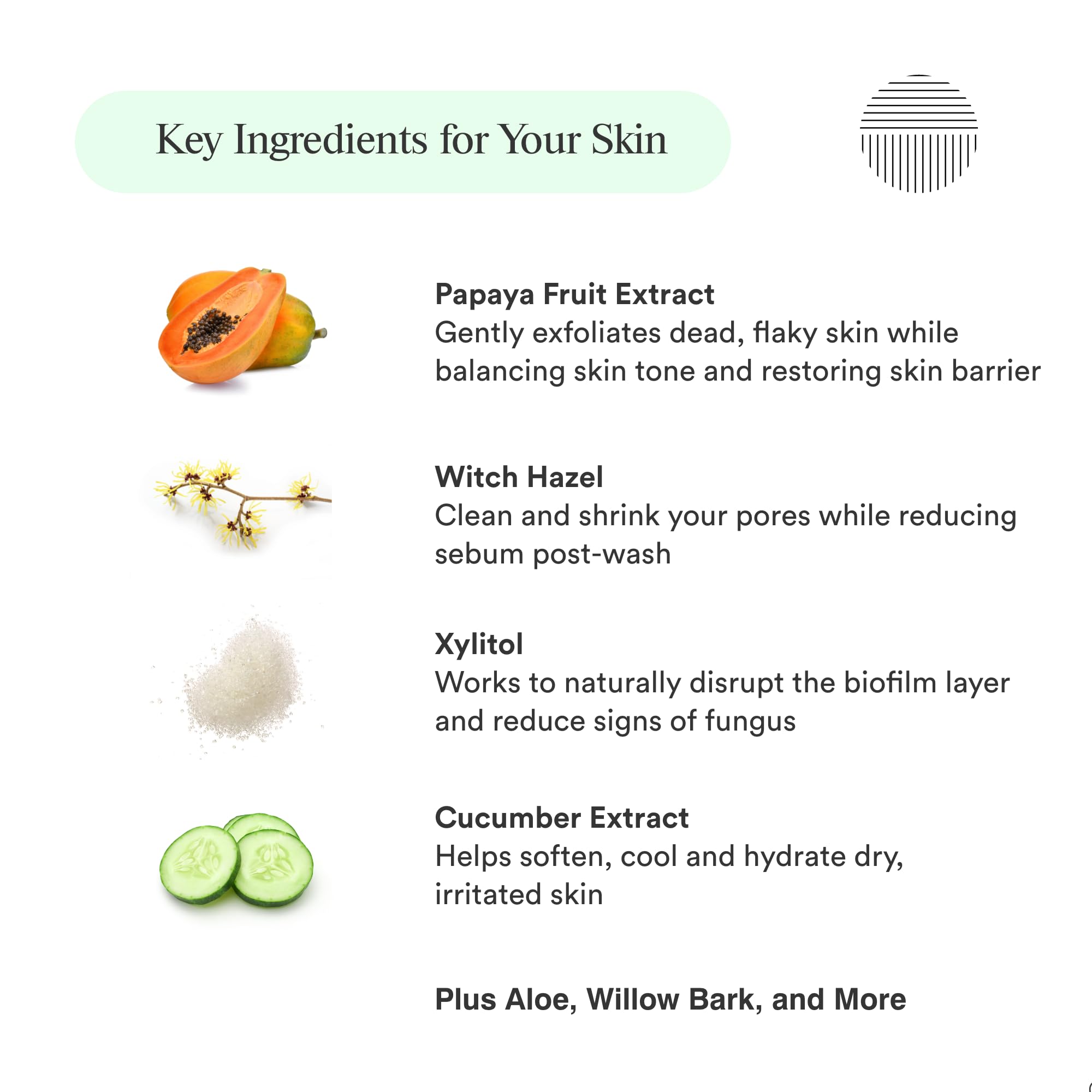 Dermazen ingredient label closeup highlighting biofilm‑disrupting components