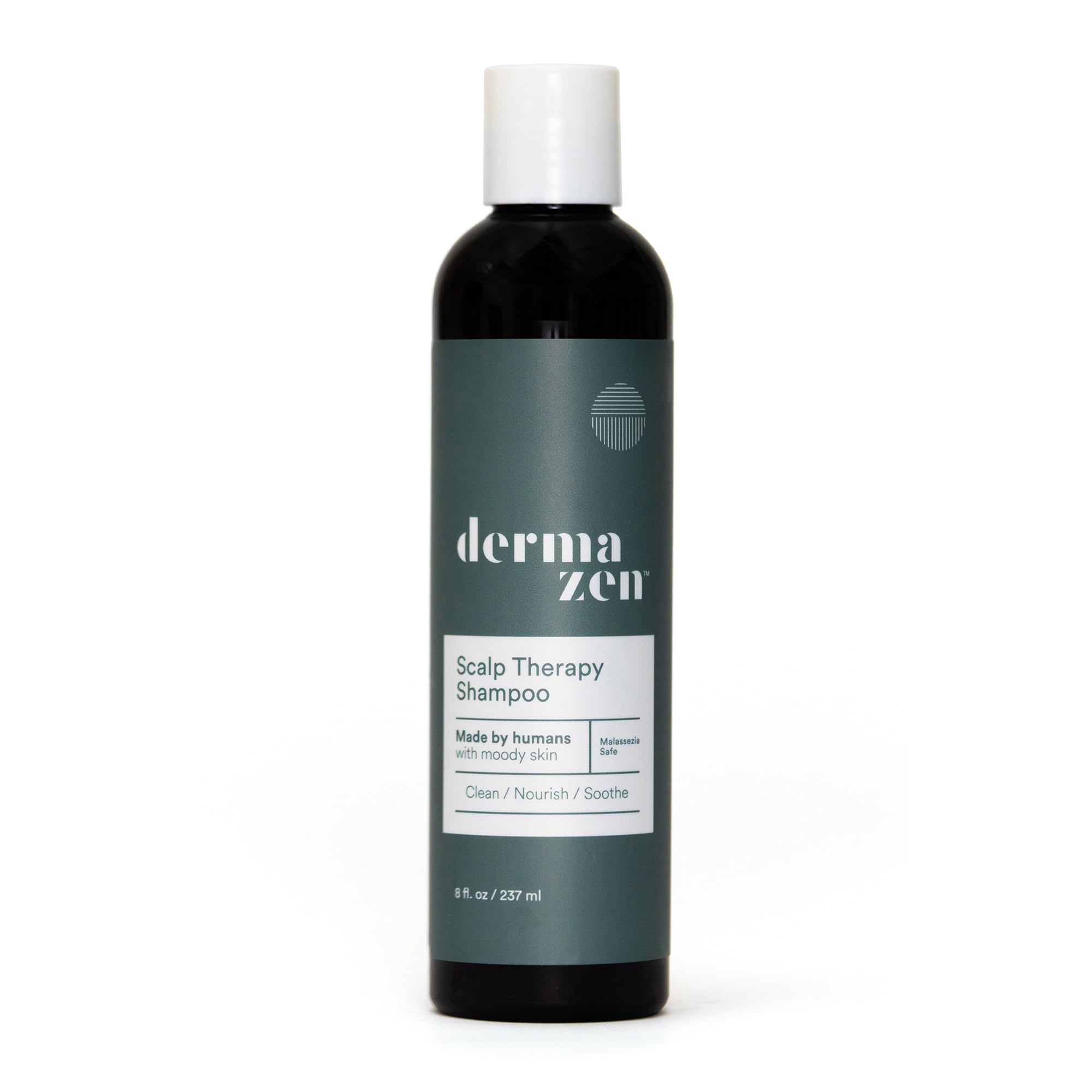 Dermazen front bottle view showing clean relief for flaky scalps and confidence