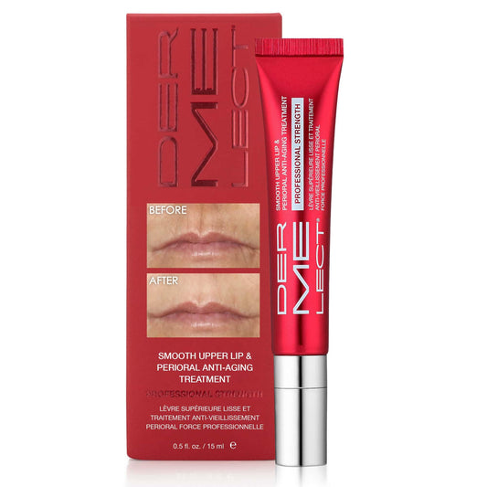 Dermelect front packaging showing 15ml tube and brand for targeted lip benefit