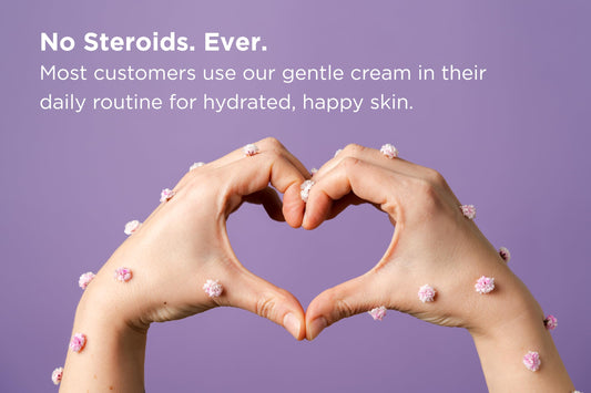 Dermgentle cream texture close-up demonstrating lightweight absorbent feel