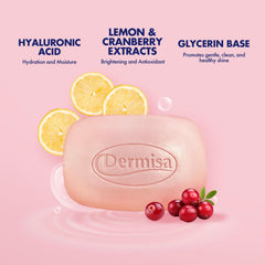Dermisa bar in hand for size and scale demonstrating travel-friendly convenience