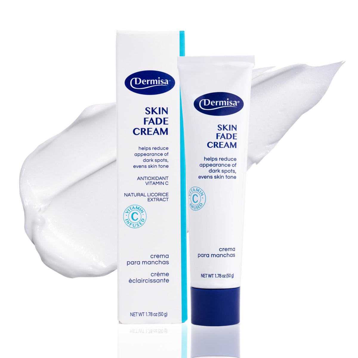 Dermisa front packaging tube showing product and size for brightening benefits