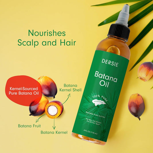 Dersie bottle open with oil dropping, demonstrating easy application