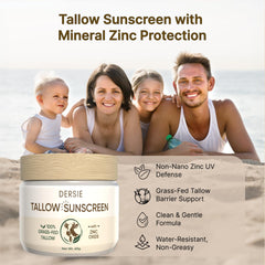 Dersie ingredient elements emphasizing tallow and zinc oxide benefits