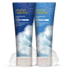 Desert Essence after-wash hair detail showing smooth strands and natural reflective shine