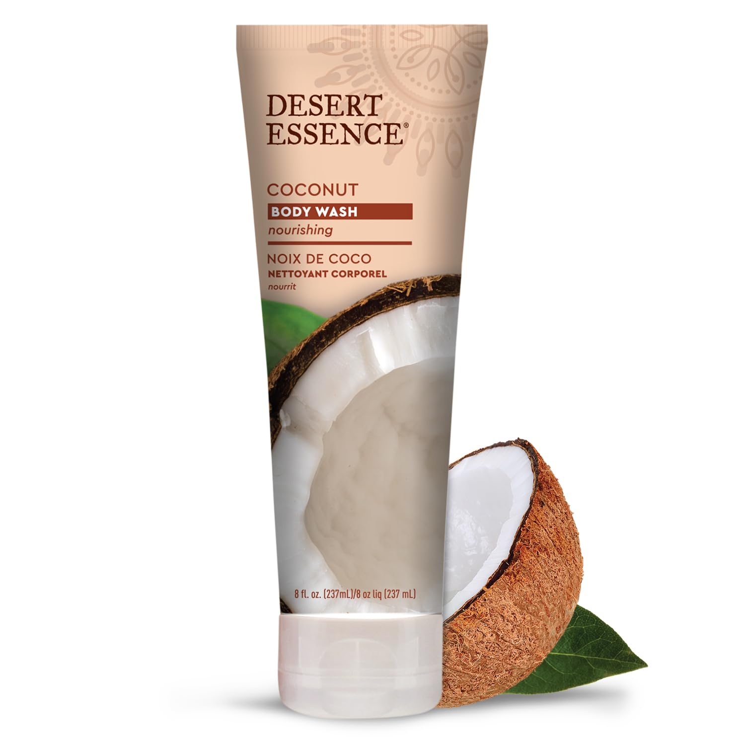 Desert Essence front bottle view showing product and branding benefits