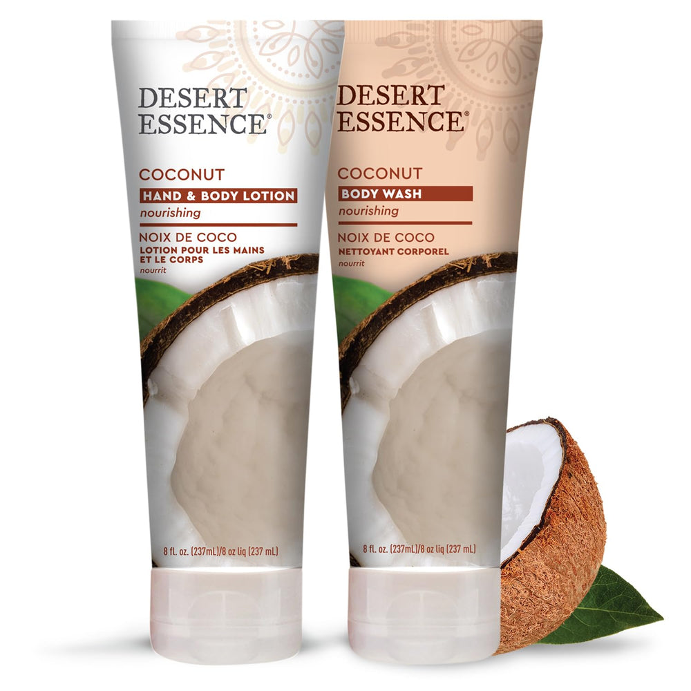 Desert Essence staged bathroom showing product in an ethical lifestyle routine