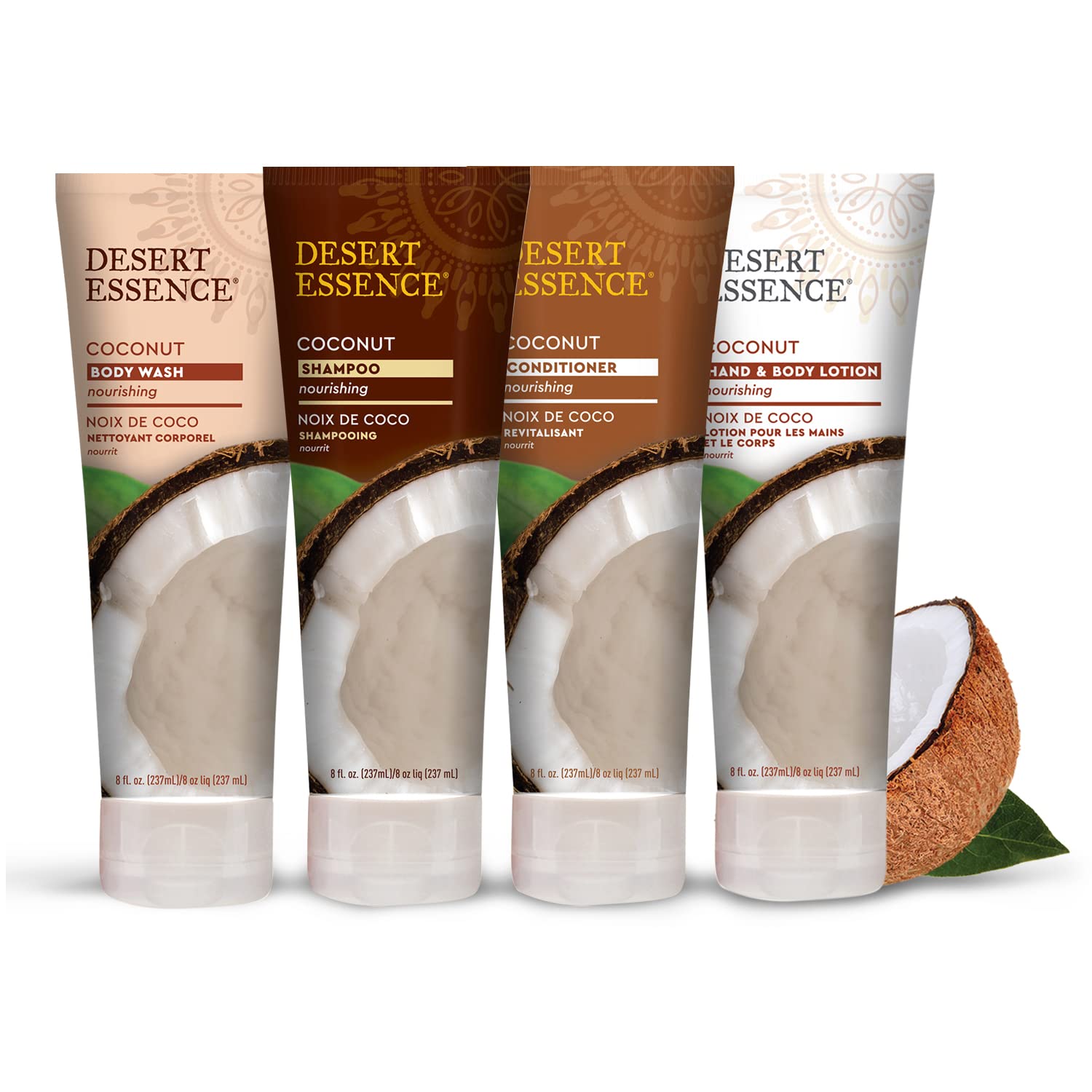 Desert Essence bottle staged in bathroom for lifestyle use and routine integration benefit