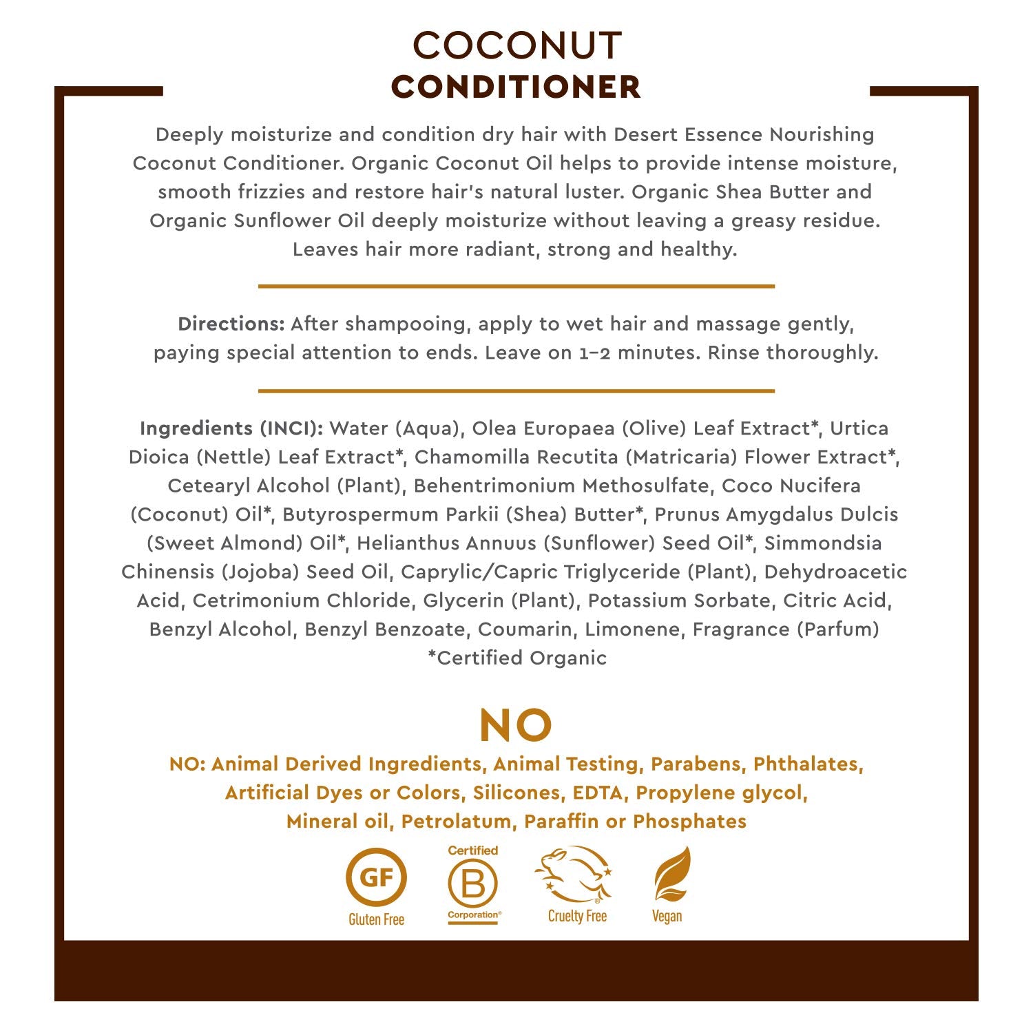 Desert Essence product texture dispensed showing creamy conditioner for easy application
