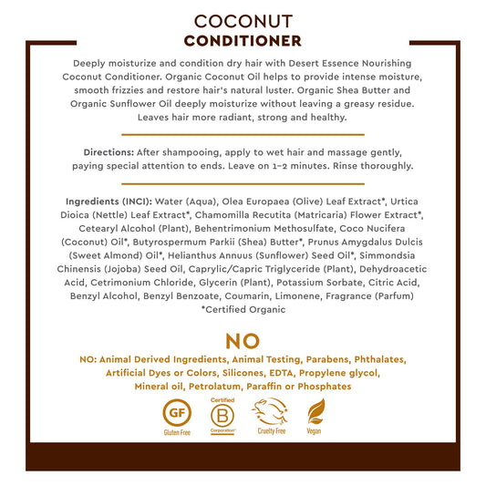 Desert Essence product texture dispensed showing creamy conditioner for easy application