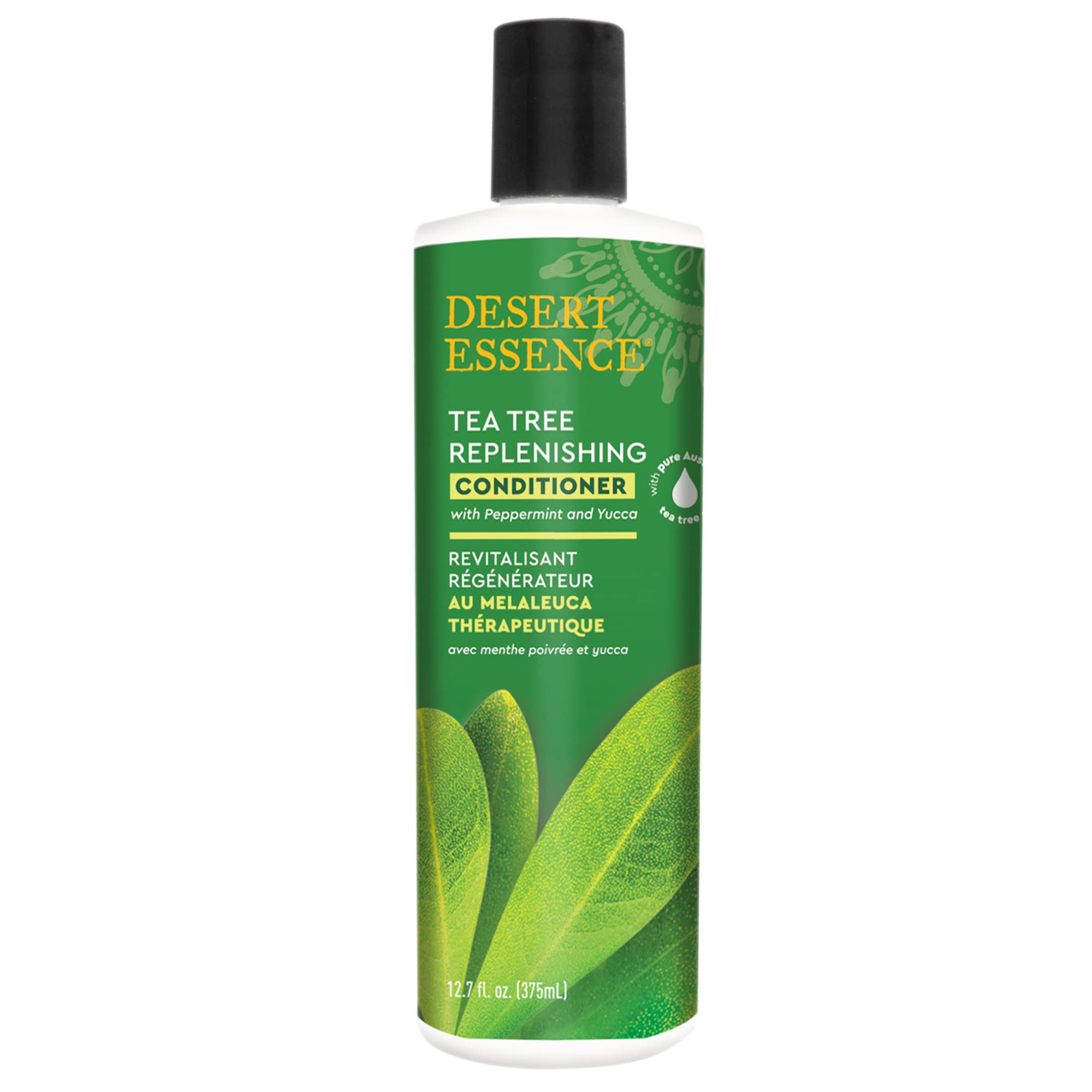 Desert Essence conditioner front label showing product and benefits
