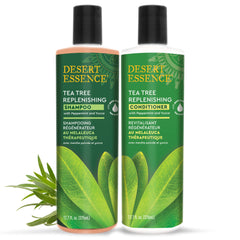 Desert Essence conditioner on bathroom shelf in lifestyle setting for daily use