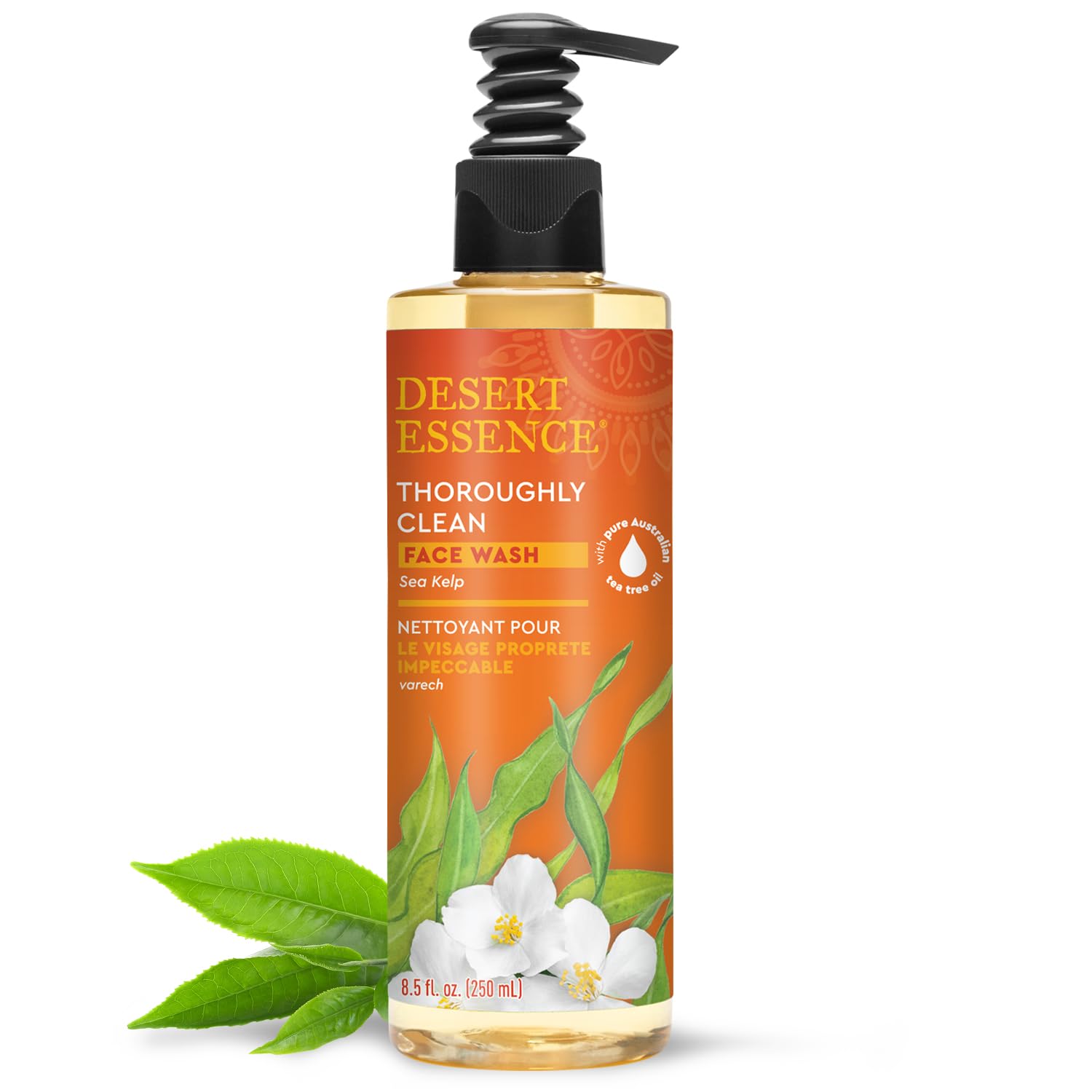 Desert Essence front packaging showing clear label and size, conveys transparency