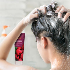 Desert Essence shampoo on bathroom shelf suggesting daily routine compatibility