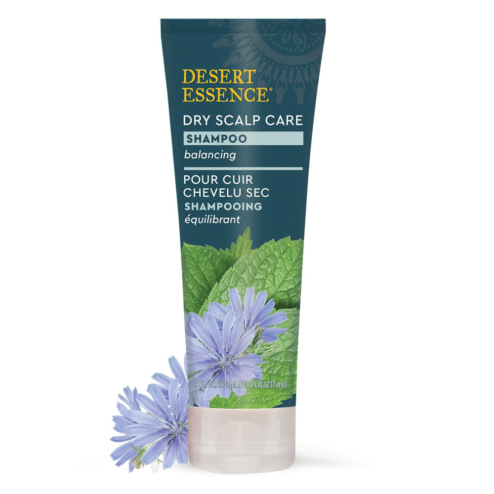 Desert Essence label detail highlighting ingredients and gentle formula benefits