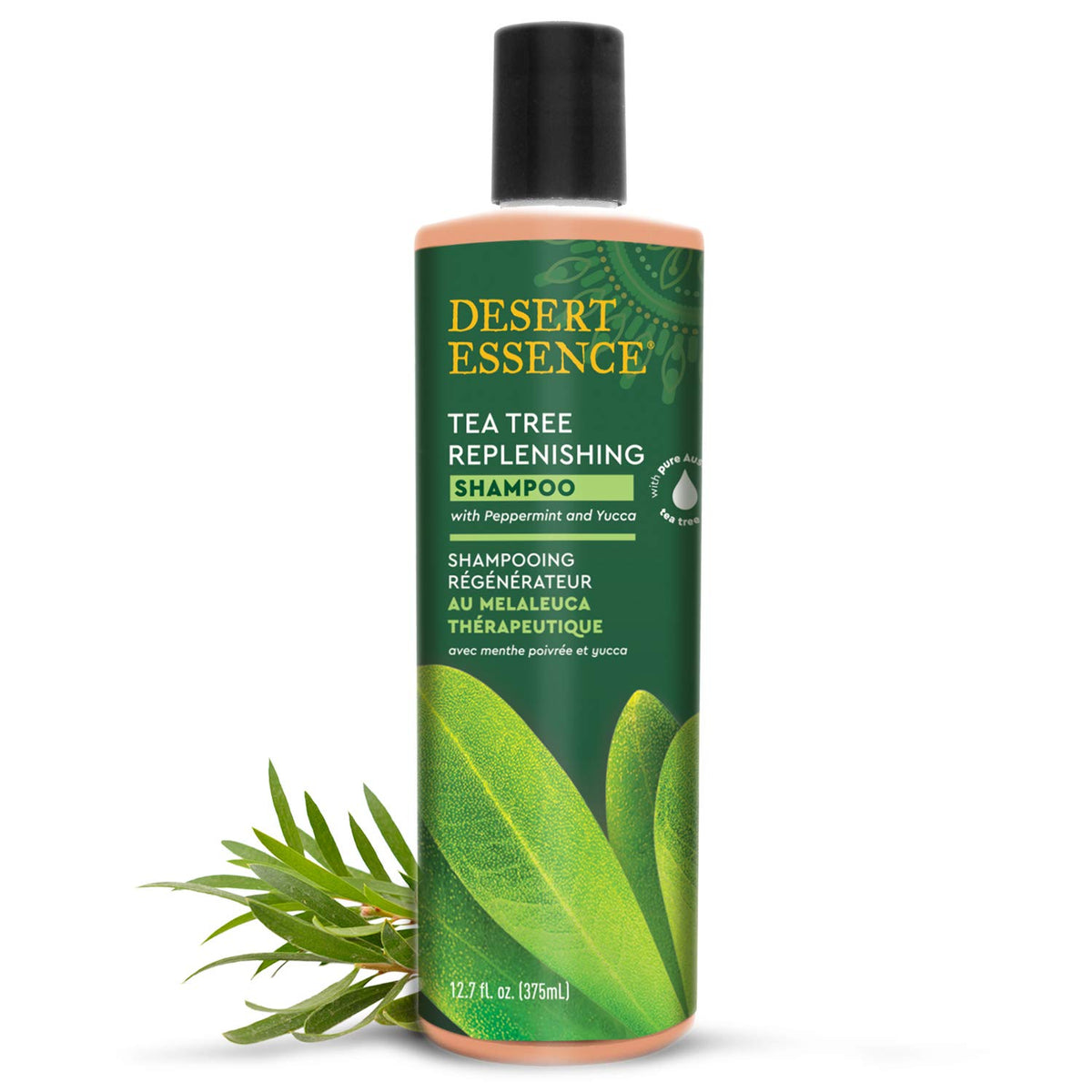 Desert Essence front bottle view showing label and product benefits