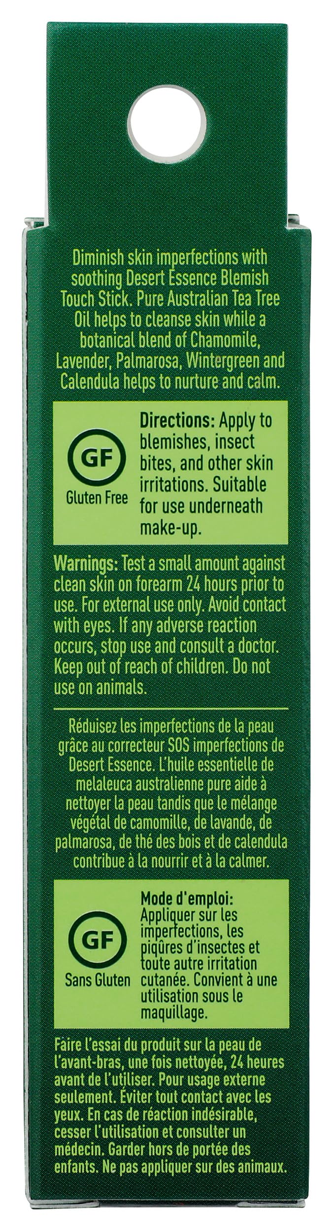 Desert Essence touch stick twist mechanism closeup showing easy application benefit