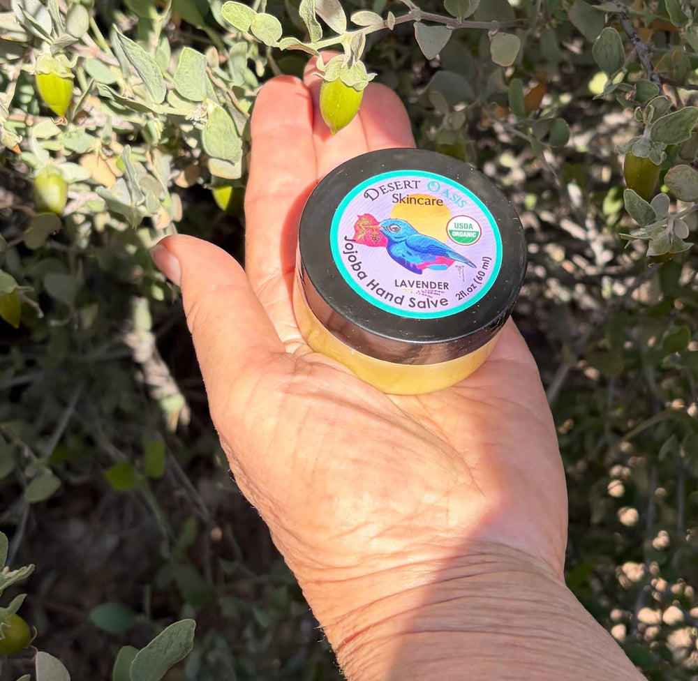 Desert Oasis open salve texture highlighting jojoba-rich smoothness
