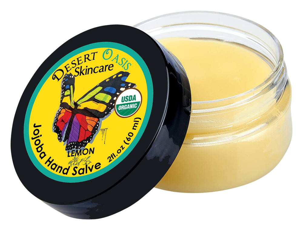 Desert Oasis Skincare open tin with small spoon for measured use