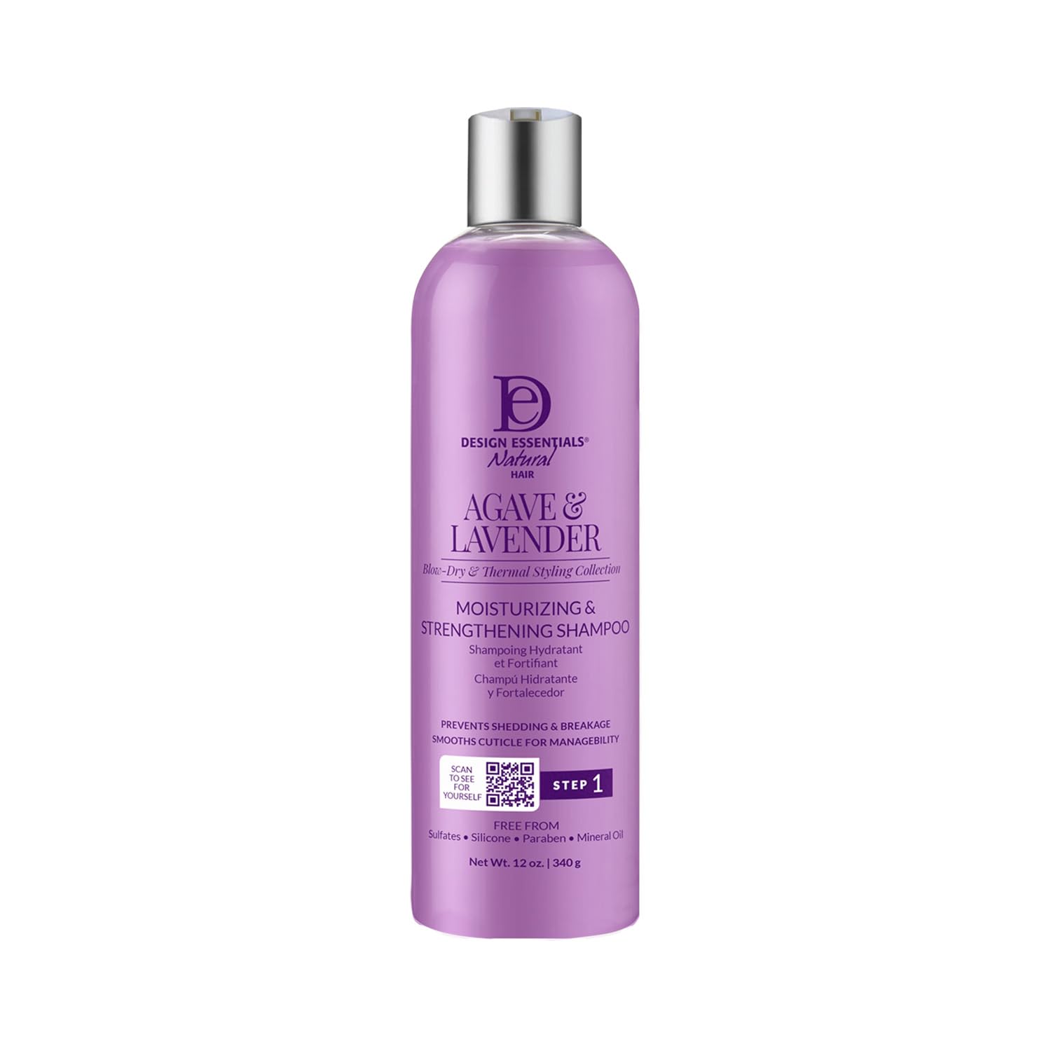 Design Essentials bottle front view showing label and size benefit hydration